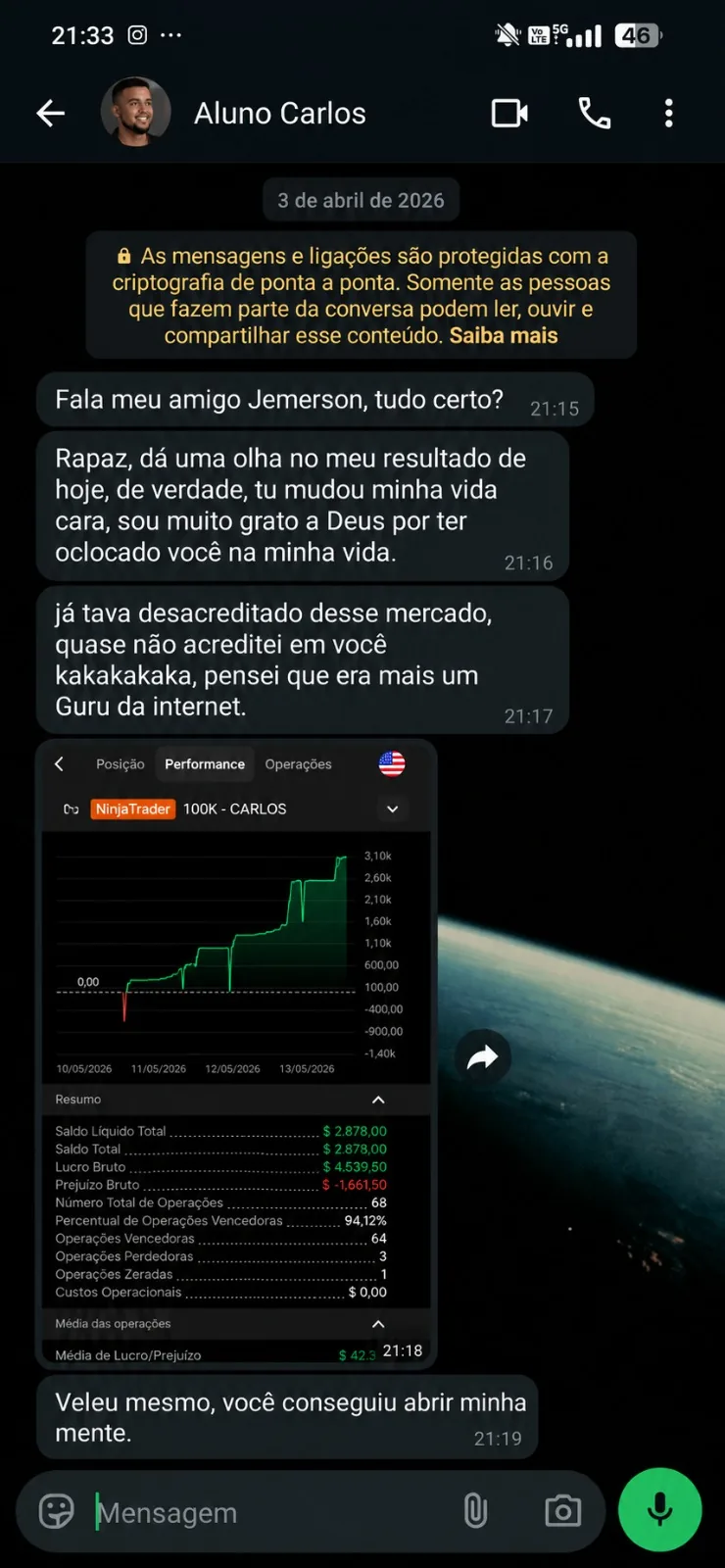 Prova social de aluno do Despertar Financeiro