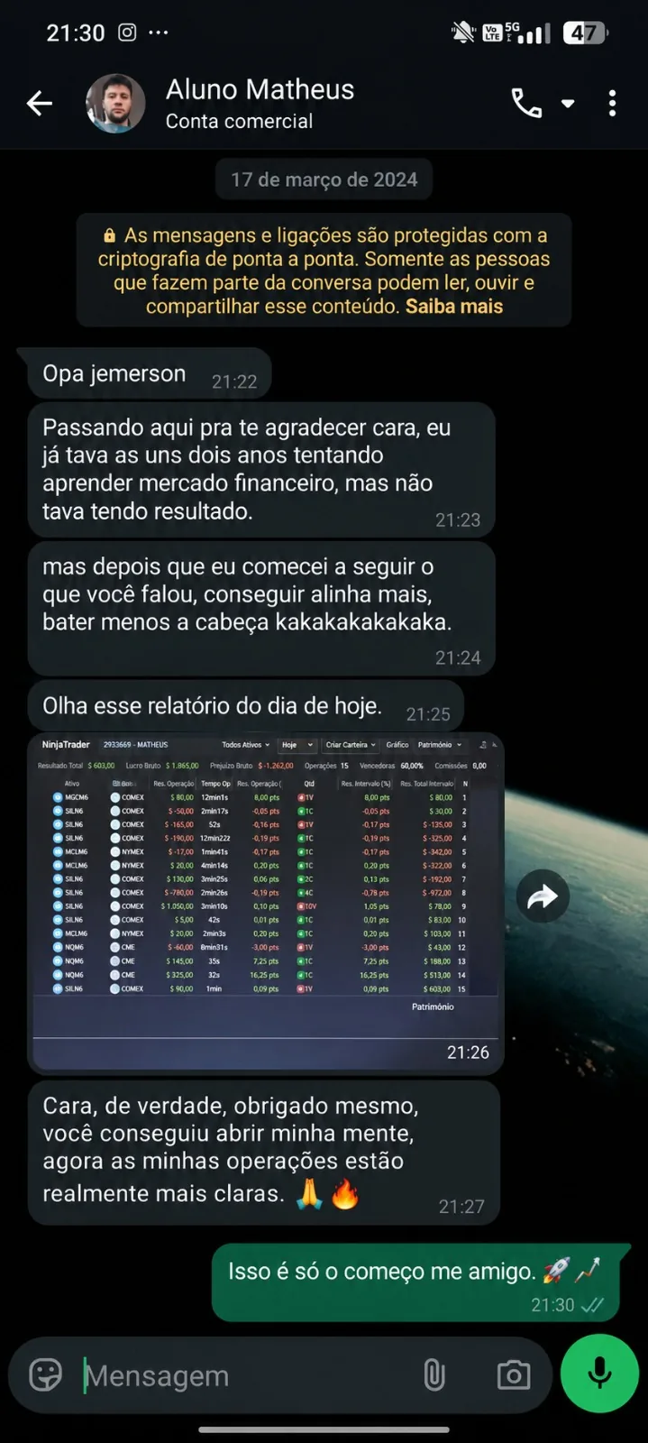 Prova social de aluno do Despertar Financeiro