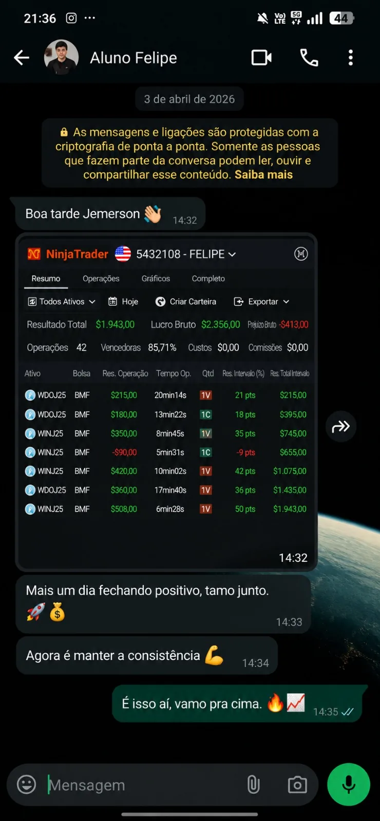 Prova social de aluno do Despertar Financeiro