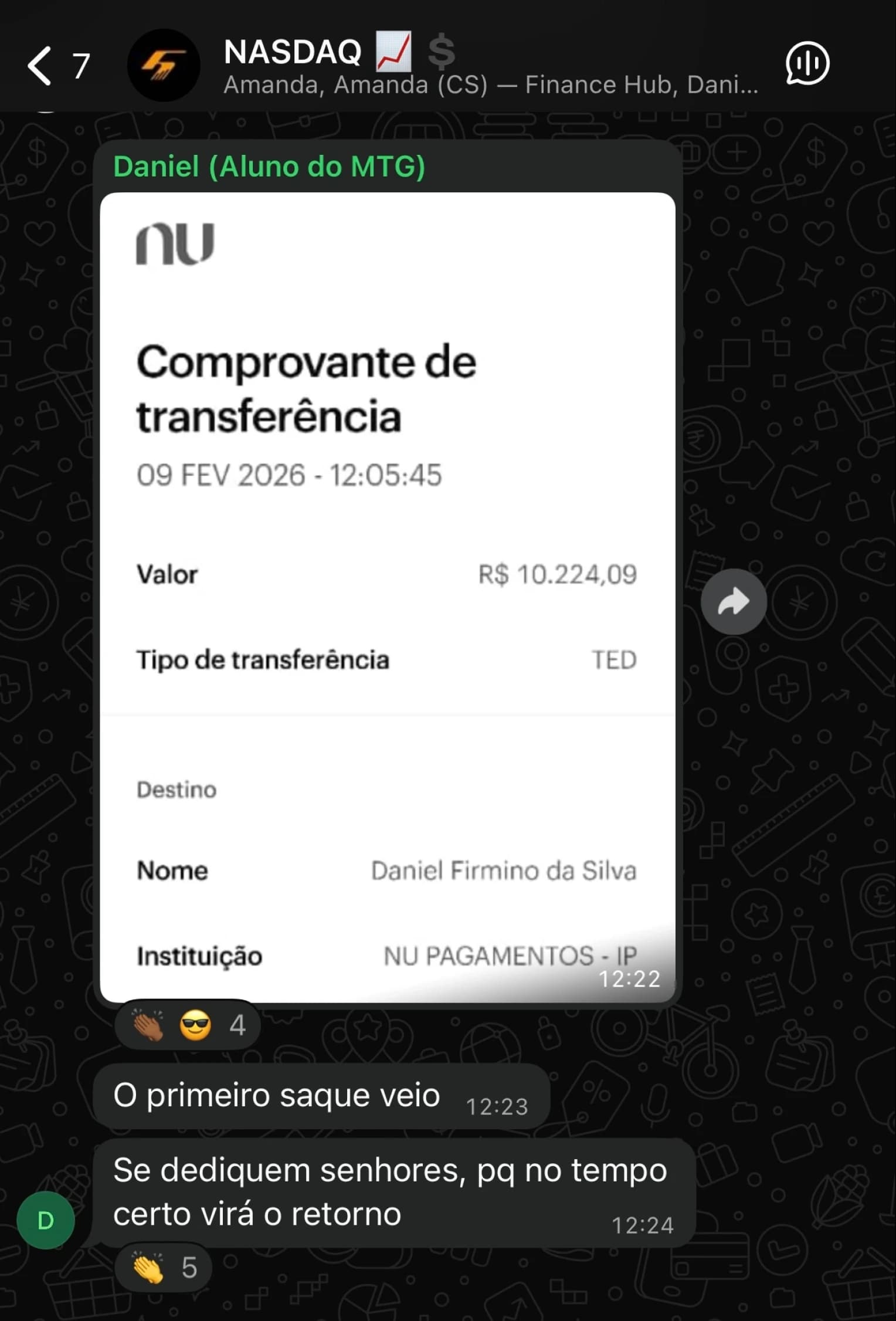 Prova social — Daniel